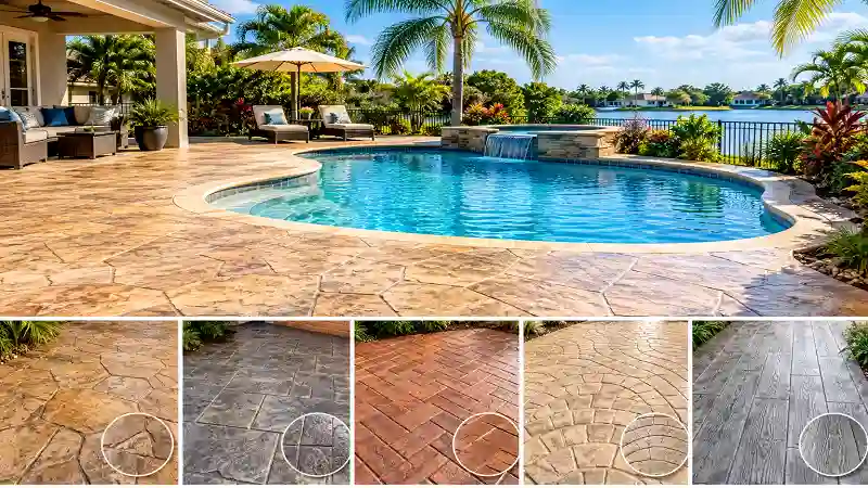 Best Stamped Concrete Pool Deck Patterns for Florida Homes